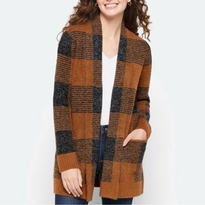 STITCHFIX Evolution by Cyrus Miley Two-Pocket Plaid Cardigan Sweater, XXL